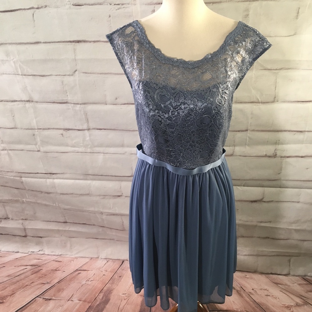 David’s Bridal Chiffon and Lace Cocktail Dress